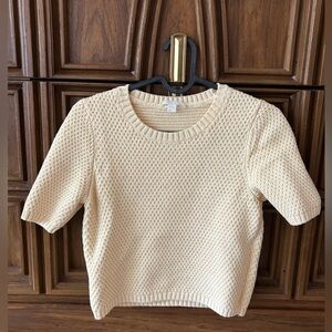 COS Cream - Yellow Short Sleeved Sweater